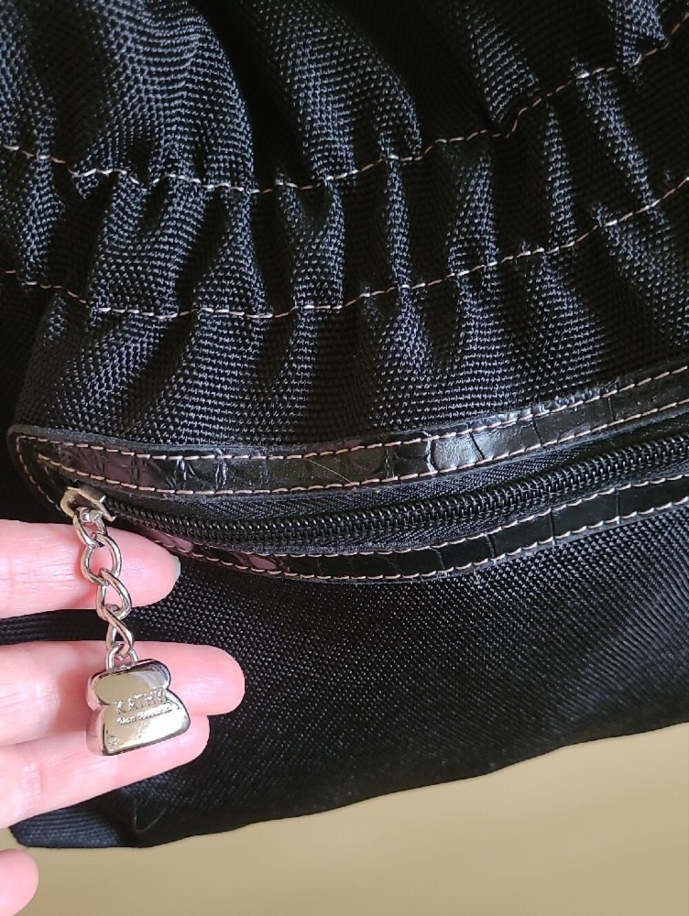 Kathy Van Zeeland Black Studded Square-Accent Shoulder Bag - Picture 5 of 8